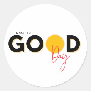 Zwart Geel Rood Maak Een Goede Dag Sticker