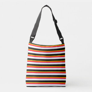 Zwart Geel Rood Wit Strepen Crossbody Tas