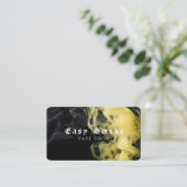 Zwart Geel Rook Vape Shop Visitekaartje (Staand voorkant)