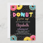 Zwart Geel Roze Groen Donut Verjaardag Uitnodiging (Voorkant)