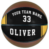 Zwart Geel Speler Team Nummer Naam Basketbal (Voorkant)