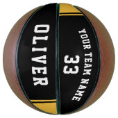 Zwart Geel Speler Team Nummer Naam Basketbal (Verticaal)