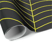 Zwart geel spinnenweb Halloween patroon Cadeaupapier (Rol Hoek)