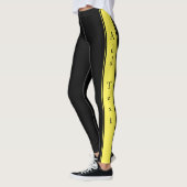 Zwart Geel Sport Leggings Aangepaste tekst en kleu (Links)