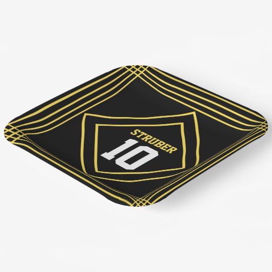 Zwart-geel-sportthema Papier Bord (Gebogen)