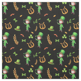 Zwart geel St. Patrick's Irish Leprechaun quilt Stof