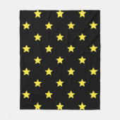 Zwart Geel Star Art-Deco Classic Retro Patroon Fleece Deken (Voorkant)
