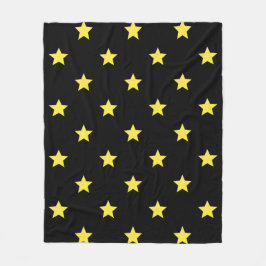 Zwart Geel Star Art-Deco Classic Retro Patroon Fleece Deken