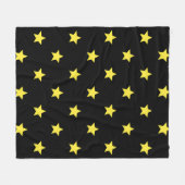Zwart Geel Star Art-Deco Classic Retro Patroon Fleece Deken (Voorkant (Horizontaal))