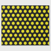 Zwart & geel stippen modern chic cadeaupapier (Vlak)