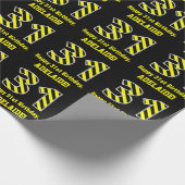 Zwart & geel Striped "31"; 31st Birthday + naam Cadeaupapier (Hoek)