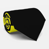 Zwart geel striptierpatroon met blauwe bijenstijl stropdas (Opgerold)