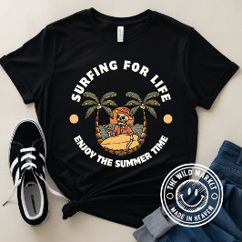 Zwart & Geel Surfen voor het Leven T-shirt