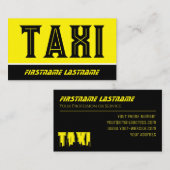 Zwart geel TAXI nacht taxi chauffeur service Visitekaartje (Voorkant / Achterkant)