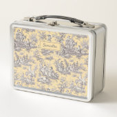 zwart geel Toile de Jouy bedrukt (Voorkant)