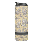  zwart geel Toile de Jouy bedrukt Thermosbeker (Geroteerd rechts)