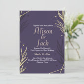 Zwart & geel verlof bruiloft kaart (Staand voorkant)