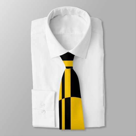 Zwart geel vet cirkel strepen positief negatief stropdas (Gebonden)