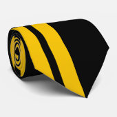 Zwart geel vet cirkel strepen positief negatief stropdas (Opgerold)