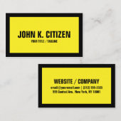 Zwart/Geel Vet Visitekaartje (Voorkant / Achterkant)