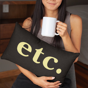 Zwart & Geel Vetgedrukte Typografie Decor Accent Kussen