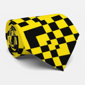 zwart geel vierkant stropdas (Opgerold)