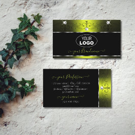 Zwart geel viriet mousserende diamanten toevoegen  visitekaartje