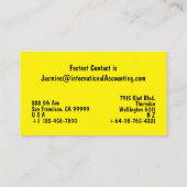 Zwart geel Visitekaartje (Achterkant)