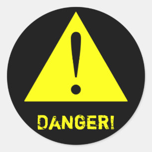 Zwart & Geel Waarschuwingssymbool Sticker