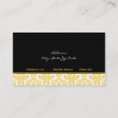 Zwart geel wit damast interieur visitekaartje (Achterkant)