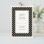 Zwart, Geel, & Wit Polka Dot Beantwoorden Kaart (Staand voorkant)