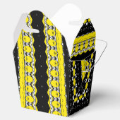 Zwart, Geel & Wit Tribal Patroon Bedankdoosjes (Geopend)