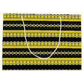 Zwart, Geel & Wit Tribal Patroon Groot Cadeauzakje (Achterkant)