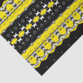 Zwart, Geel & Wit Tribal Patroon Tissuepapier (Detail)
