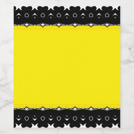 Zwart, Geel & Wit Wijn Etiket (Enkel label)