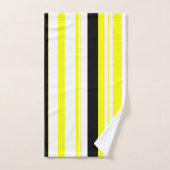 Zwart geel witte en grijze strepen bad handdoek (Handdoek)