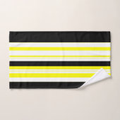 Zwart geel witte en grijze strepen bad handdoek (Handdoek)