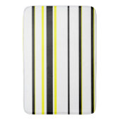 Zwart geel witte en grijze strepen badmat (Voorkant Verticaal)