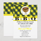 Zwart Geel Zomer BBQ Baby Douche Uitnodigingen (Voorkant / Achterkant)