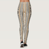 Zwart geelbruin en wit verticale strepen leggings (Achterkant)