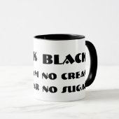 Zwart: geen crème zonder Mok voor suiker (Voorkant rechts)