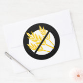 Zwart Geen Glutensymbool Geen Tarwe Ronde Sticker (Envelop)