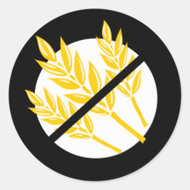Zwart Geen Glutensymbool Geen Tarwe Ronde Sticker
