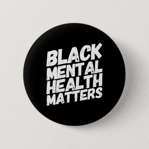 Zwart Geestelijke Problemen Therapie Gift Ronde Button 5,7 Cm