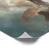 Zwart gefactureerd Magpie Bird Art Print Poster (Hoek)