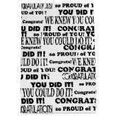 Zwart gefeliciteerd Tekstpatroon op wit Medium Cadeauzakje (Achterkant)