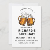 Zwart geïllustreerde verjaardag kaart (Voorkant)