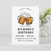 Zwart geïllustreerde verjaardag kaart (Staand voorkant)