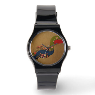 Zwart -geïnspireerd horloge met siliconenriem –