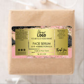 Zwart geit met goudglitterface-serum etiket (Insitu)